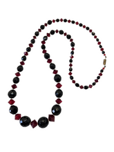 Load image into Gallery viewer, 1930s Deco Red and Black Glass Necklace
