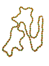 Load image into Gallery viewer, 1930s Deco Orange and Green Glass Long Knotted Necklace
