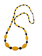 Load image into Gallery viewer, 1930s Art Deco Bright Orange and Black Glass Necklace
