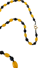 Load image into Gallery viewer, 1930s Art Deco Bright Orange and Black Glass Necklace
