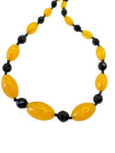 Load image into Gallery viewer, 1930s Art Deco Bright Orange and Black Glass Necklace
