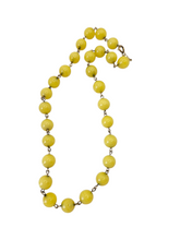 Load image into Gallery viewer, 1930s Yellow Glass Rolled Wite Necklace
