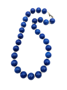 1940s Colbalt Blue Glass Necklace