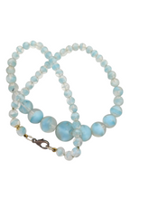 Load image into Gallery viewer, 1930s Deco Blue And Clear Glass Necklace
