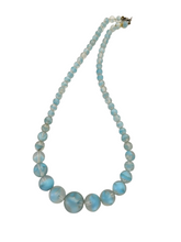 Load image into Gallery viewer, 1930s Deco Blue And Clear Glass Necklace
