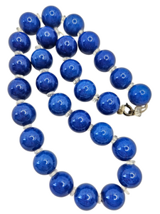 1940s Colbalt Blue Glass Necklace