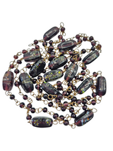 Load image into Gallery viewer, 1930s Deco Purple Glass Speckled Wire Necklace

