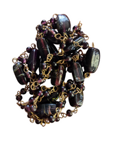Load image into Gallery viewer, 1930s Deco Purple Glass Speckled Wire Necklace
