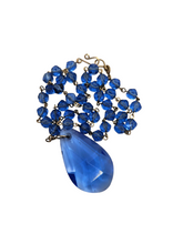Load image into Gallery viewer, 1930s Blue Glass and Rolled Wire Drop Necklace

