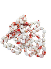 Load image into Gallery viewer, 1940s Red and White Square Bead Knotted Long Necklace
