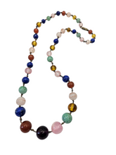 Load image into Gallery viewer, 1930s Multicoloured Knotted Glass Necklace

