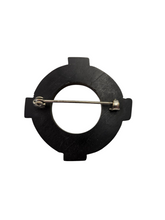 Load image into Gallery viewer, 1940s Black Carved Bakelite Brooch
