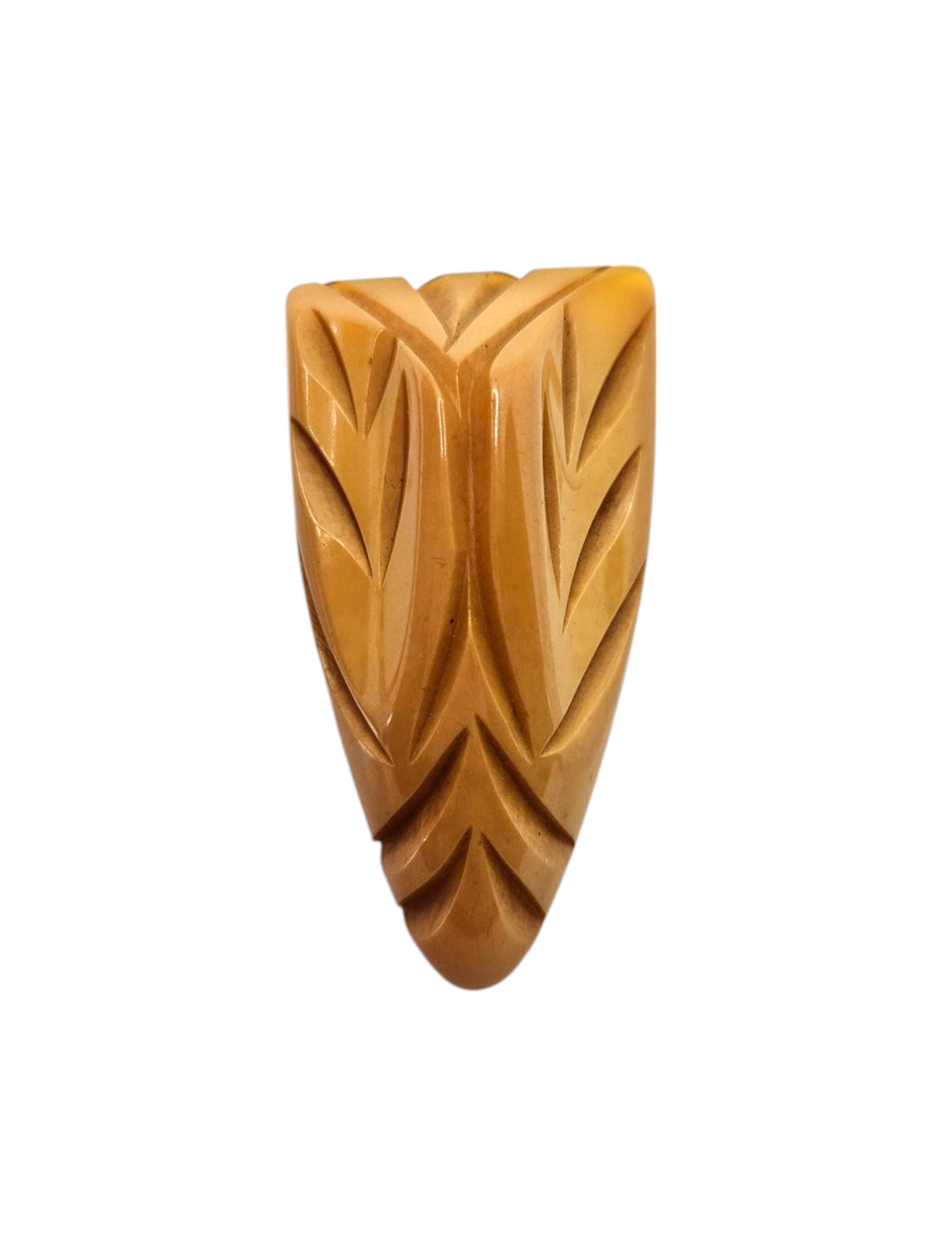 1940s Corn Coloured Carved Bakelite Dress Clip