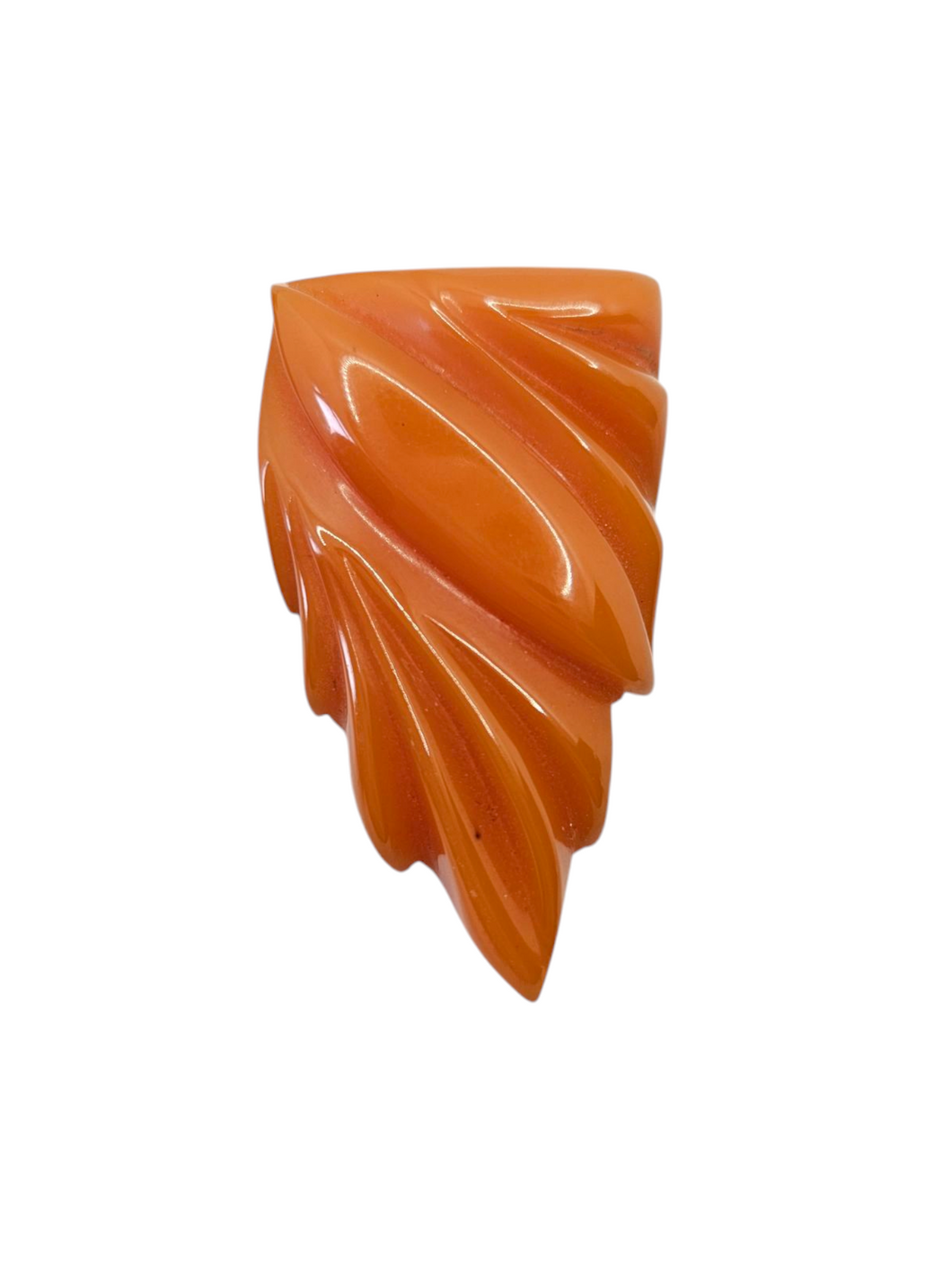 1940s Chunky Carved Bakelite Egg Yolk Dress Clip