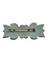 Load image into Gallery viewer, 1940s Dusky Blue Carved Marbled Galalith Flower Brooch
