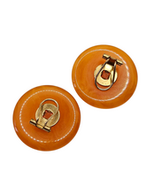 Load image into Gallery viewer, 1940s/1950s Marbled Orange Bakelite Earrings
