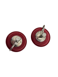 1940s Red Bakelite Screwback Earrings