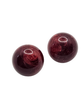 Load image into Gallery viewer, 1940s Burgundy Marbled Bakelite Earrings
