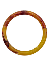 Load image into Gallery viewer, 1930s Bright Marbled Orange and Yellow Galalith Bangle
