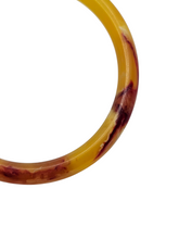 Load image into Gallery viewer, 1930s Bright Marbled Orange and Yellow Galalith Bangle
