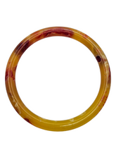 Load image into Gallery viewer, 1930s Bright Marbled Orange and Yellow Galalith Bangle
