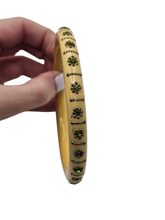Load image into Gallery viewer, 1920s Thick Celluloid and Green Rhinestone Upper Arm Bangle
