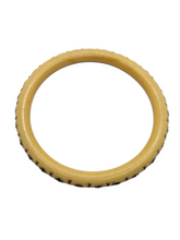 Load image into Gallery viewer, 1920s Thick Celluloid and Green Rhinestone Upper Arm Bangle
