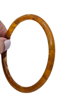 Load image into Gallery viewer, 1930s Deco Orange Marbled Celluloid Bangle
