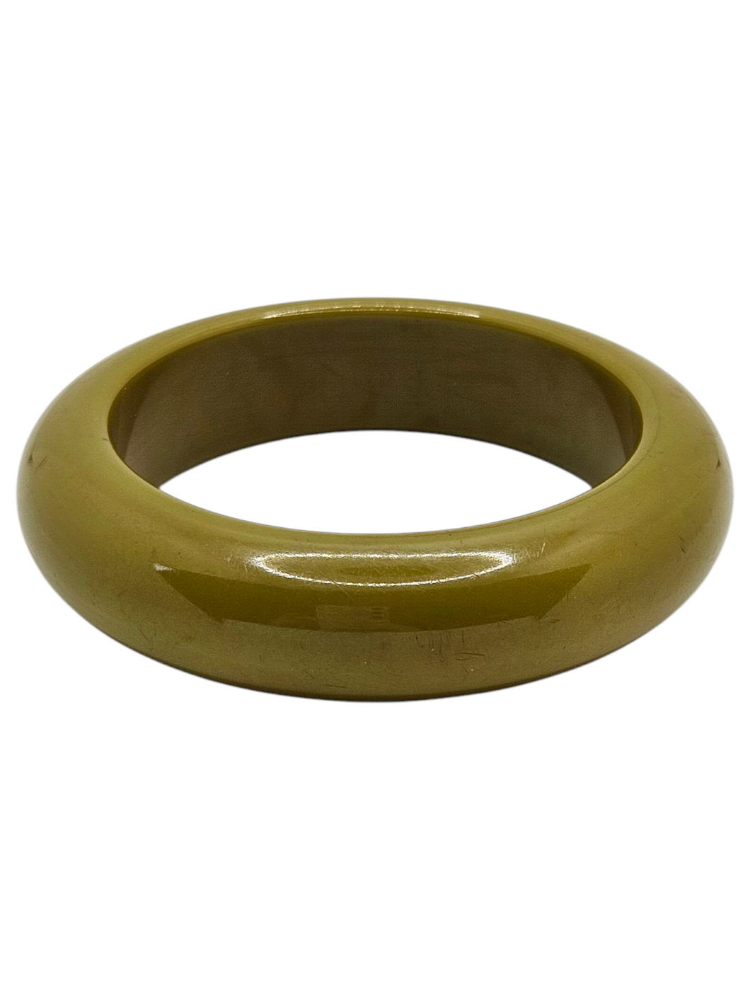 1940s Olive Green Chunky Bakelite Bangle