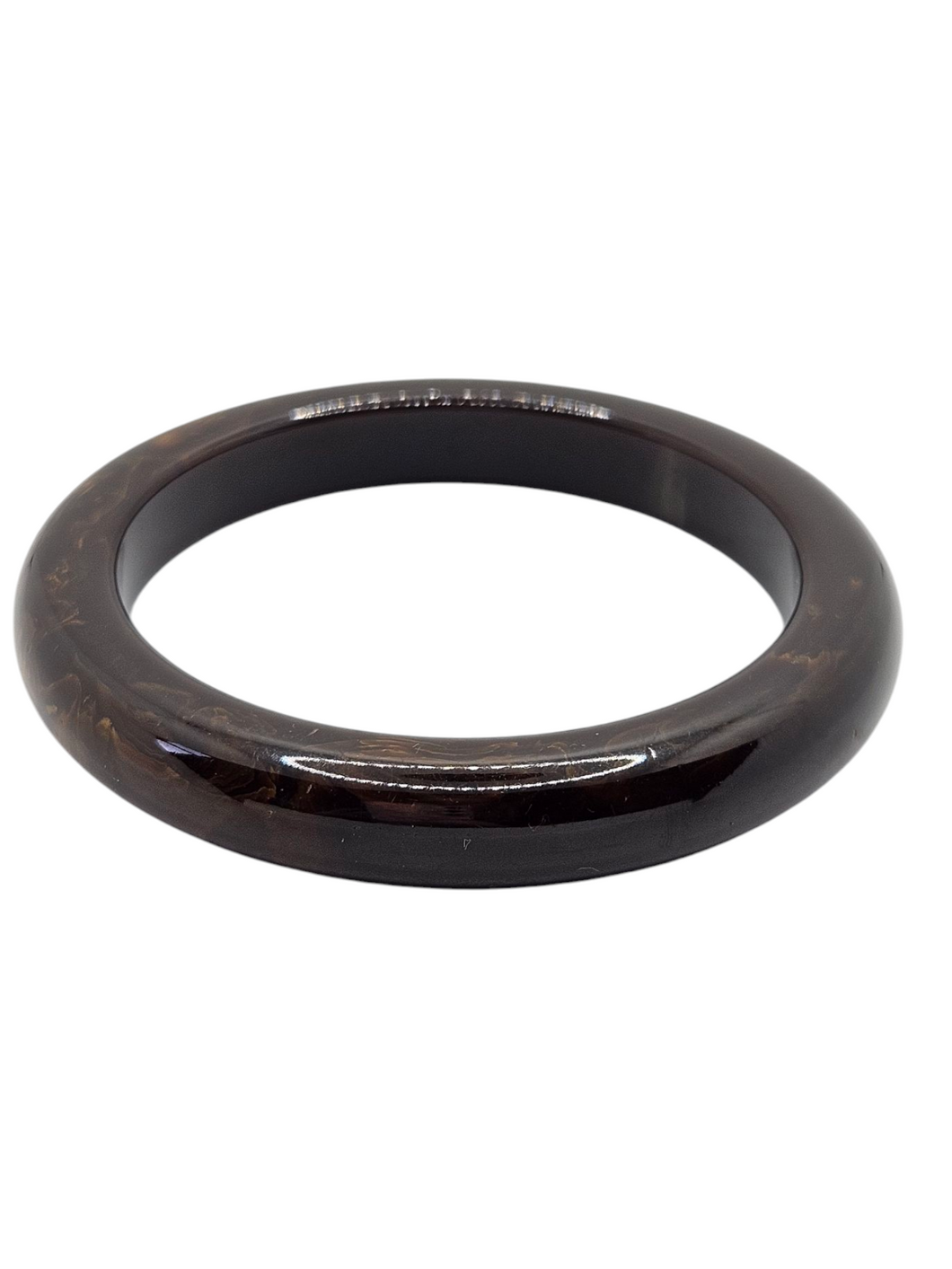 1940s Huge Chunky Brown Marbled Bakelite Bangle