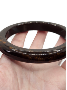 1940s Huge Chunky Brown Marbled Bakelite Bangle