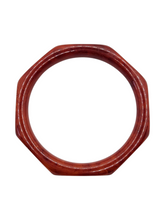 Load image into Gallery viewer, 1940s Red Marbled Hexagon Bakelite Bangle
