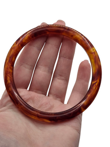 1940s Red/Brown Marbled French Bakelite Bangle