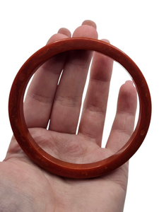1940s Terracotta Marbled Flat Cut Bakelite Bangle