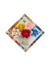 Load image into Gallery viewer, 1940s Reverse Carved Lucite Flower Basket Brooch
