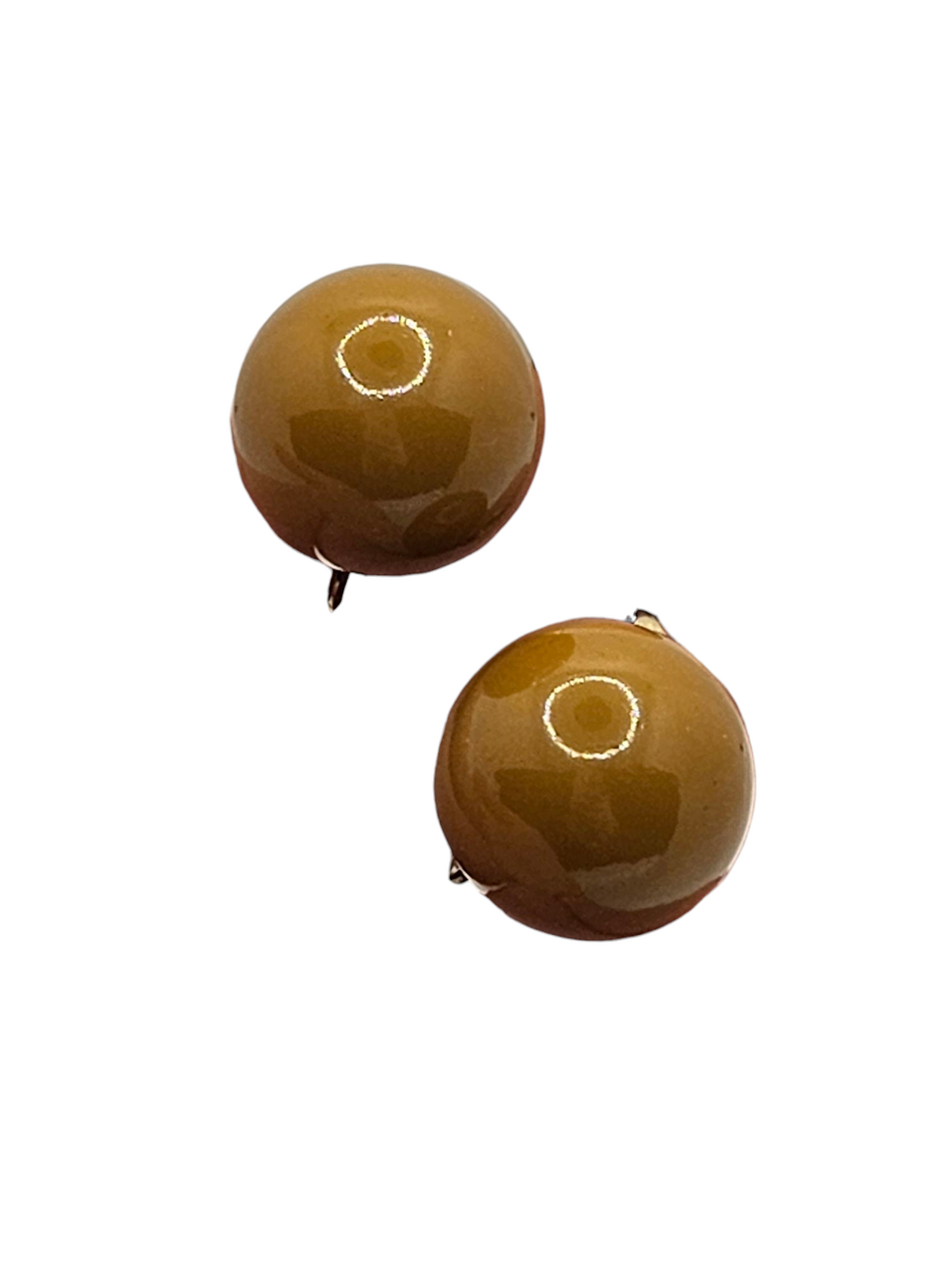 1940s Huge Chunky Chartreuse Ball Earrings