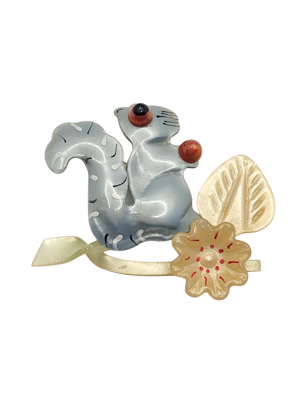 1940s Rare Coro Nylon Blue Squirrel Brooch