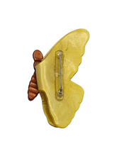 Load image into Gallery viewer, 1940s Coro Bright Yellow Nylon Butterfly Brooch
