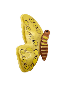 1940s Coro Bright Yellow Nylon Butterfly Brooch