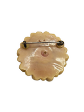 Load image into Gallery viewer, 1940s Green and Yellow Celluloid Flower Brooch
