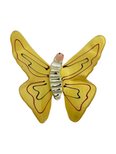 Load image into Gallery viewer, 1940s Coro Bright Yellow Nylon Butterfly Brooch
