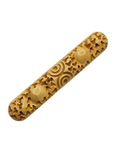 Load image into Gallery viewer, 1940s Yellow Carved Bakelite Bar Brooch
