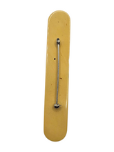 Load image into Gallery viewer, 1940s Yellow Carved Bakelite Bar Brooch
