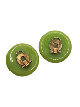 Load image into Gallery viewer, 1940s/1950s French Apple Green Bakelite Clip Earrings
