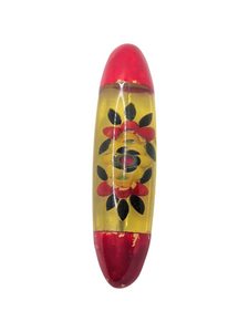 1940s Bakelite/Lucite Reverse Carved Yellow and Red Flower Brooch