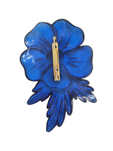 Load image into Gallery viewer, 1940s Bright Blue Lucite Flower Brooch
