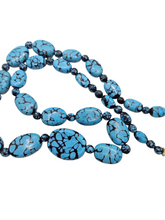 Load image into Gallery viewer, 1930s Blue and Black Speckled Stone Necklace
