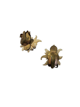 Load image into Gallery viewer, 1940s Carved Edelweiss Earrings

