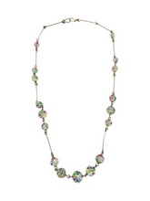 Load image into Gallery viewer, 1920s Iris Glass and Rolled Wire Necklace
