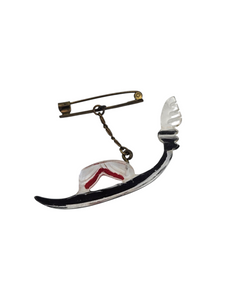 1940s Carved Lucite Gondola Brooch